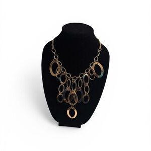 Gold Multi-Ring Statement Necklace - Women Jewelry